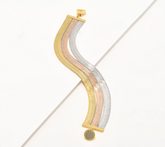 David Markstein Tri Tone Golden/Silver/Rose Bronze 3-Row Flexible Herringbone Bracelet Small